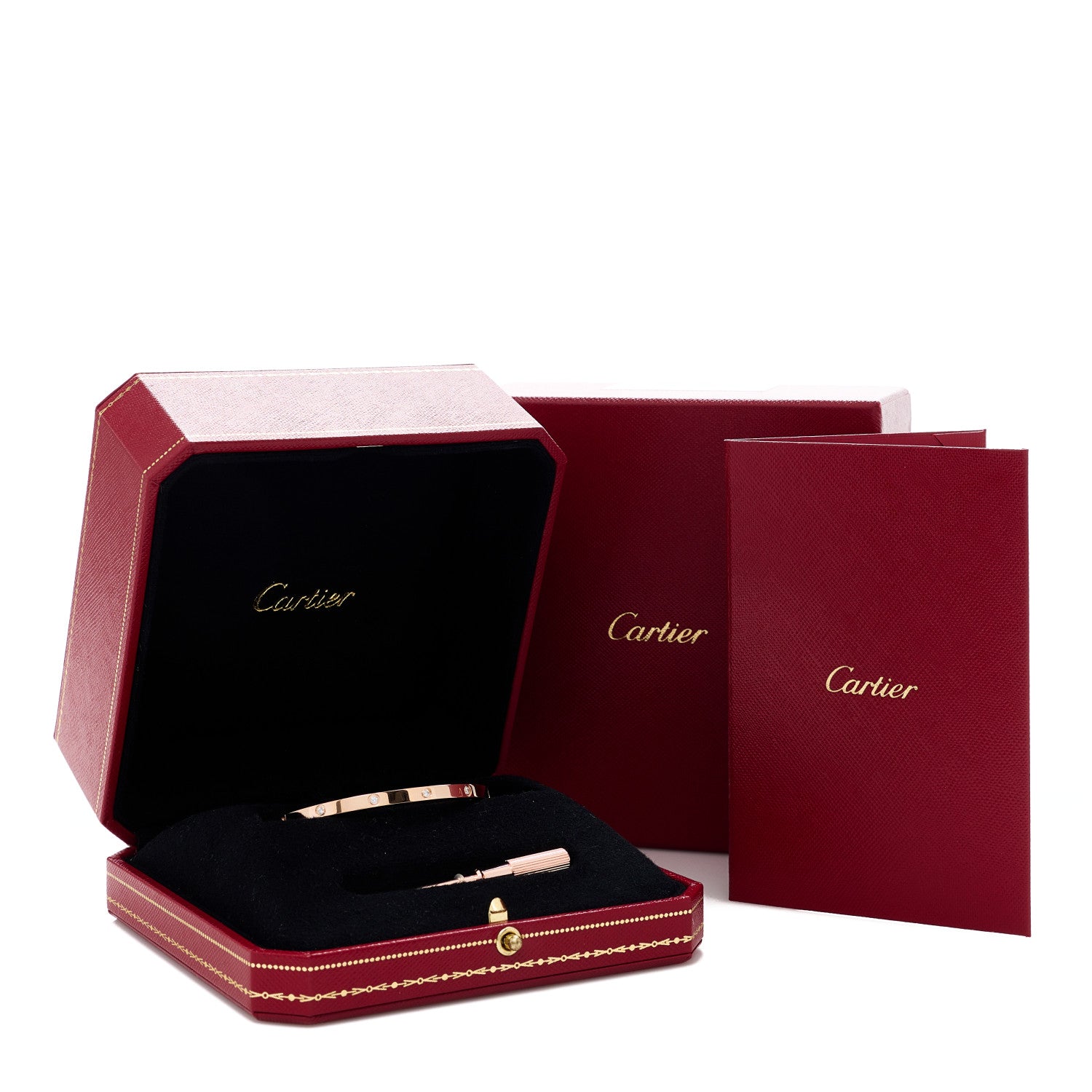 Cartier 18K Pink Gold 10 Diamond Small LOVE Bracelet 16 4 of 5