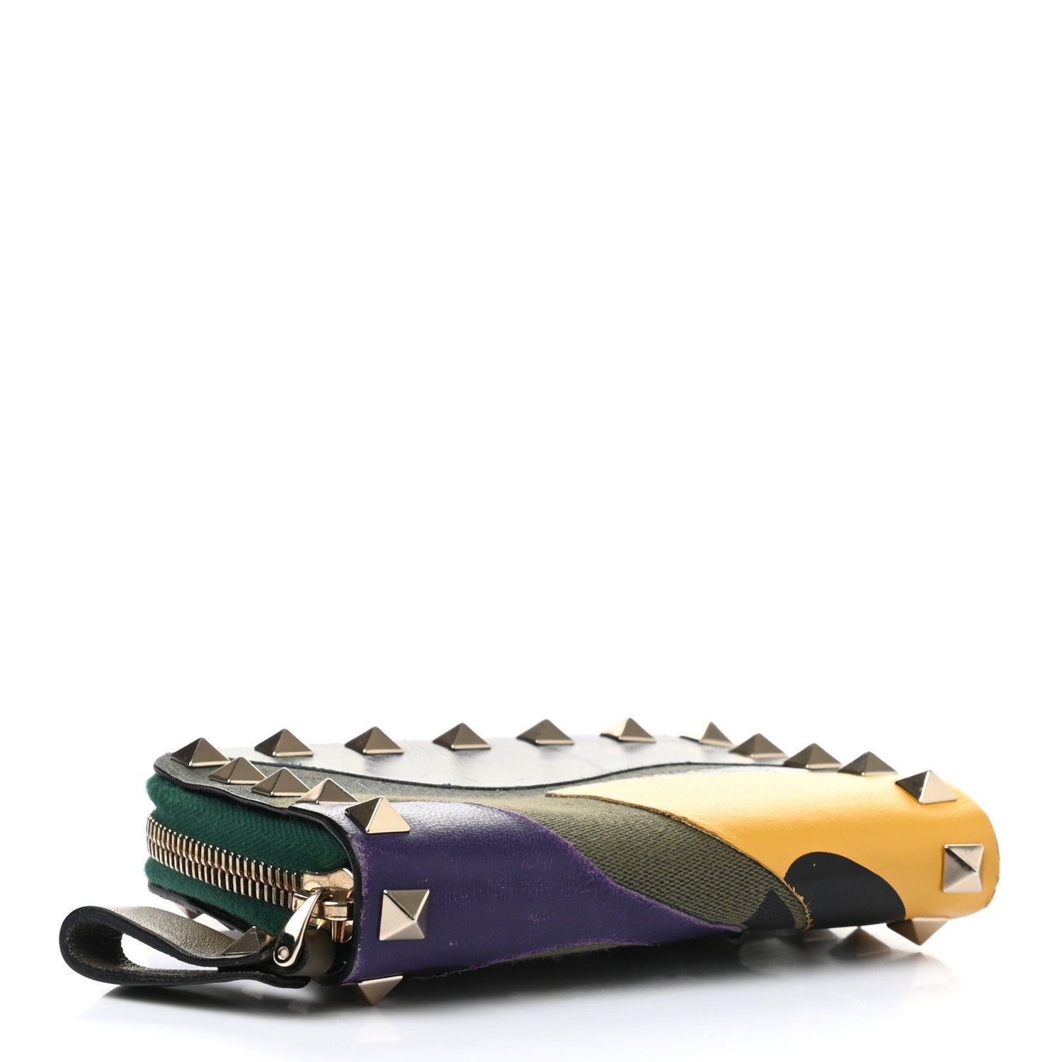 Valentino Garavani Nappa Canvas Camouflage Rockstud Zip Coin Purse Multicolor 4 of 10
