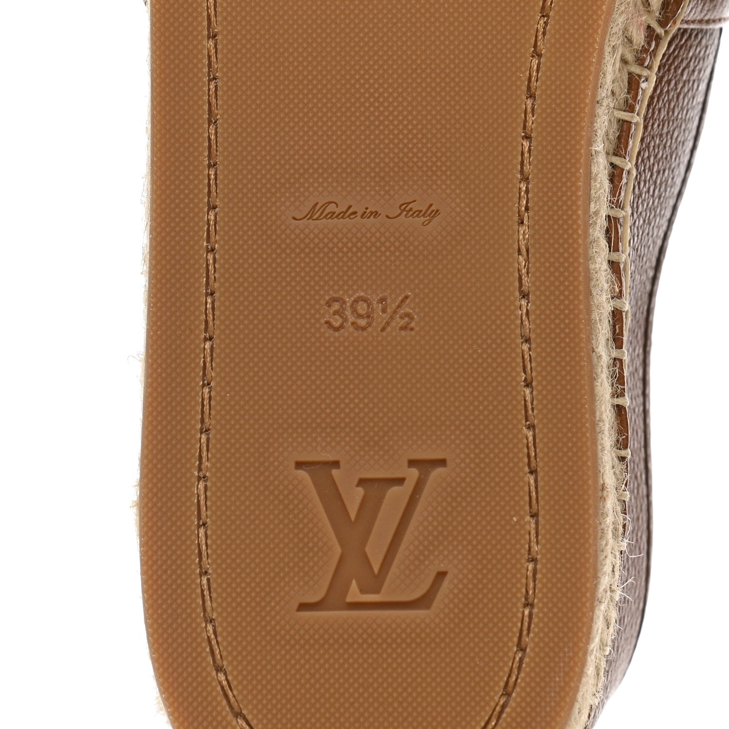 Louis Vuitton Monogram Leather Starboard Espadrille Flats 39.5 Brown 6 of 10