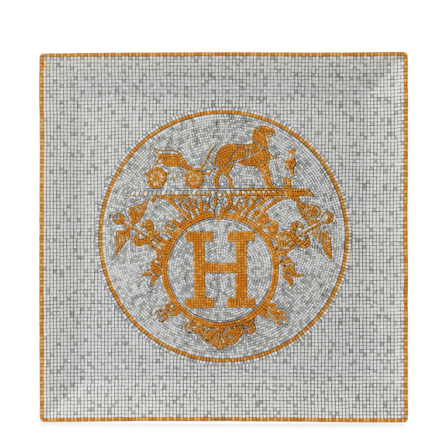 Hermes Porcelain Mosaique au 24 Square Plate 9.1" 1 of 7