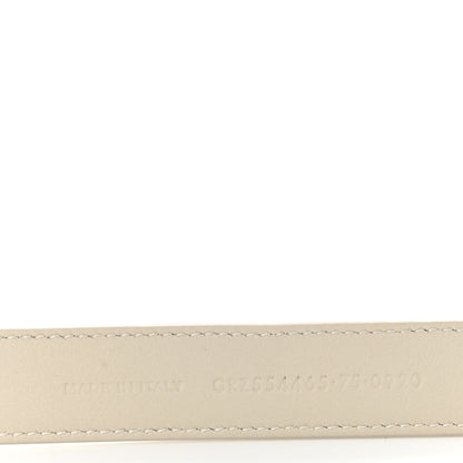Saint Laurent Smooth Calfskin Monogram Square Buckle Belt 75 30 White 4 of 6