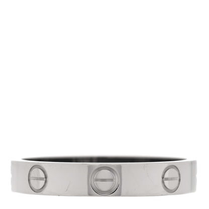 Cartier 18K White Gold 3.5mm LOVE Wedding Band Ring 56 7.5 3 of 5