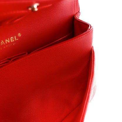 Chanel Caviar Quilted Medium Double Flap Red 13 of 15
