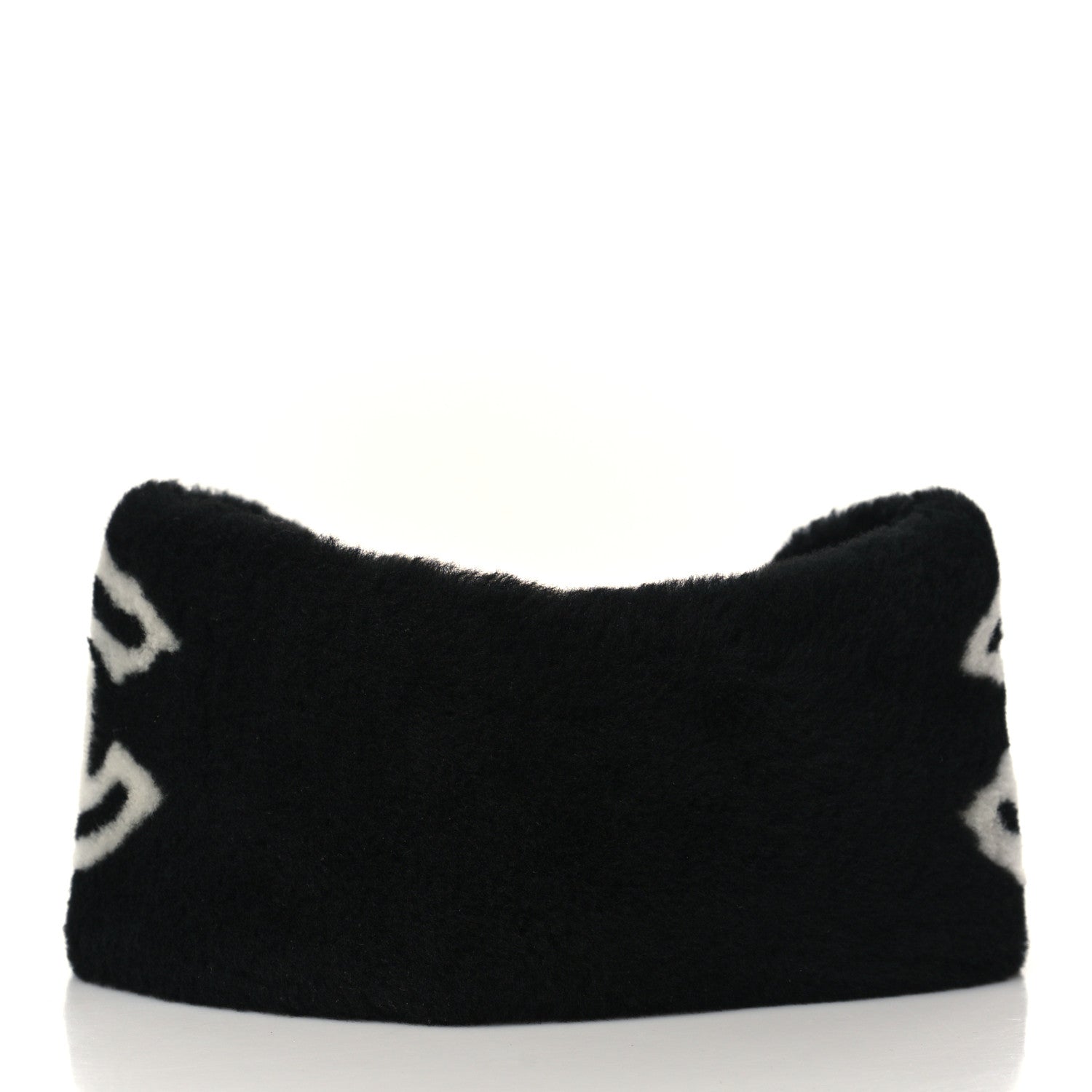 Chanel Dyed Lamb Shearling CC Headband Black White 5 of 6