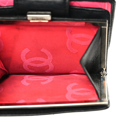 Chanel Calfskin Quilted Cambon Bi-fold Wallet Black White 6 of 8
