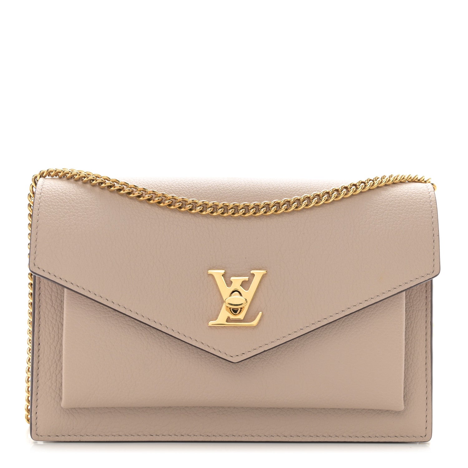 Louis Vuitton Soft Calfskin My Lockme Chain Pochette Greige 1 of 10