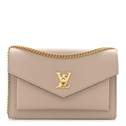 Louis Vuitton Soft Calfskin My Lockme Chain Pochette Greige 1 of 10
