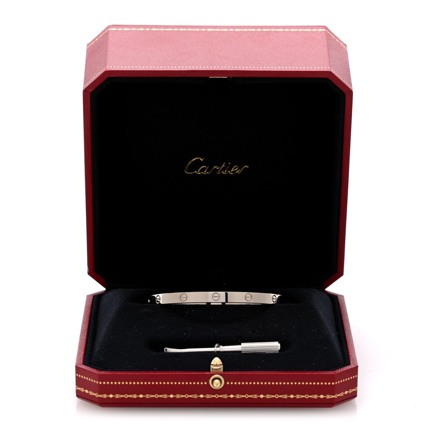 Cartier 18K White Gold Medium LOVE Bracelet 17 7 of 7