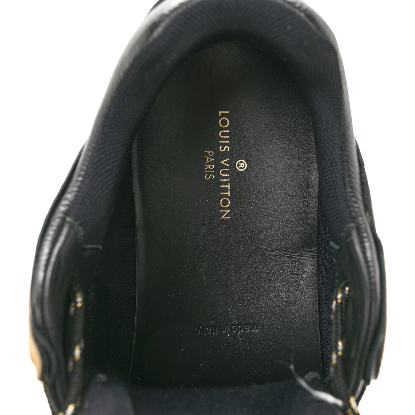 Calfskin Mens Zig Zag Sneakers 8 Black Gold