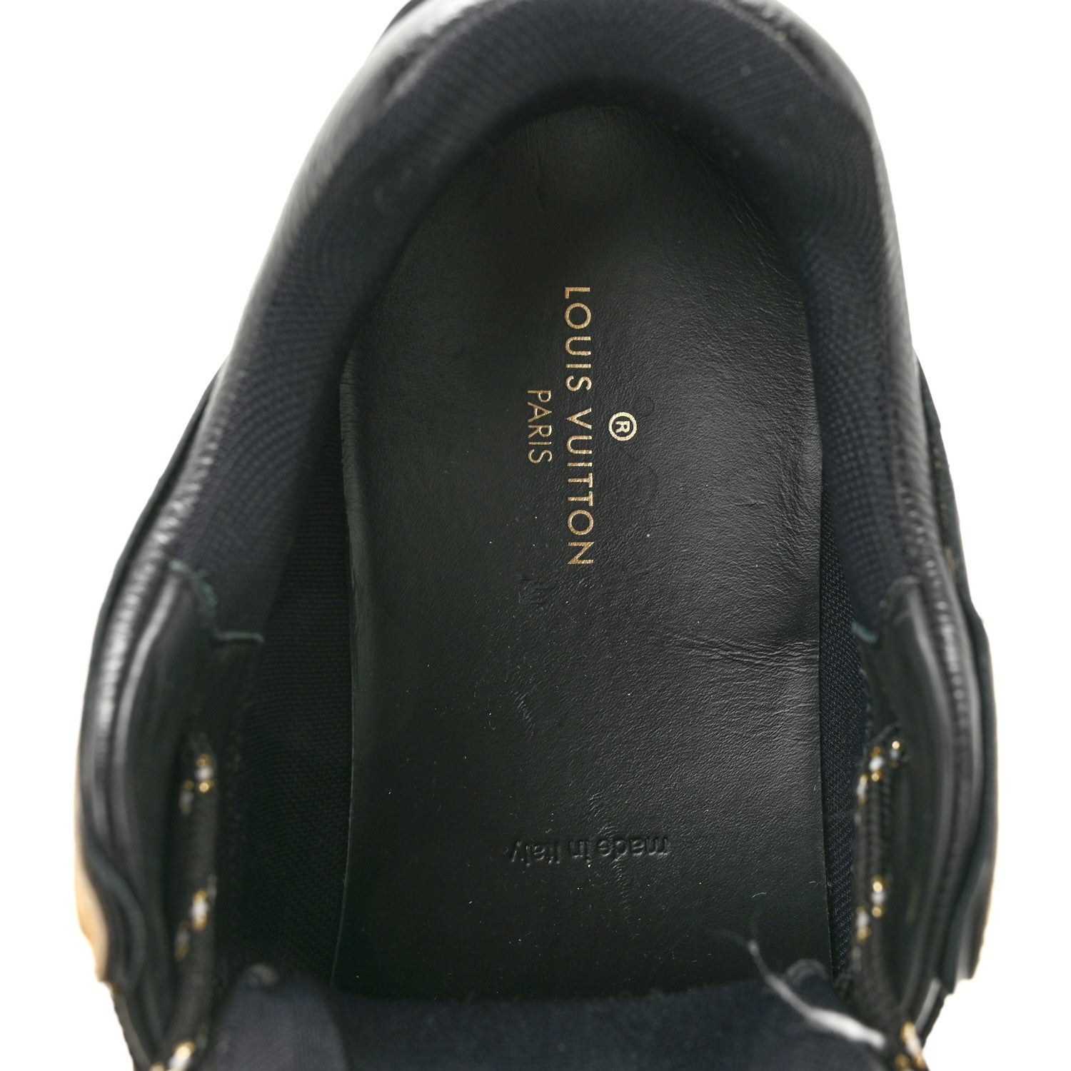 Louis Vuitton Calfskin Mens Zig Zag Sneakers 8 Black Gold 7 of 9