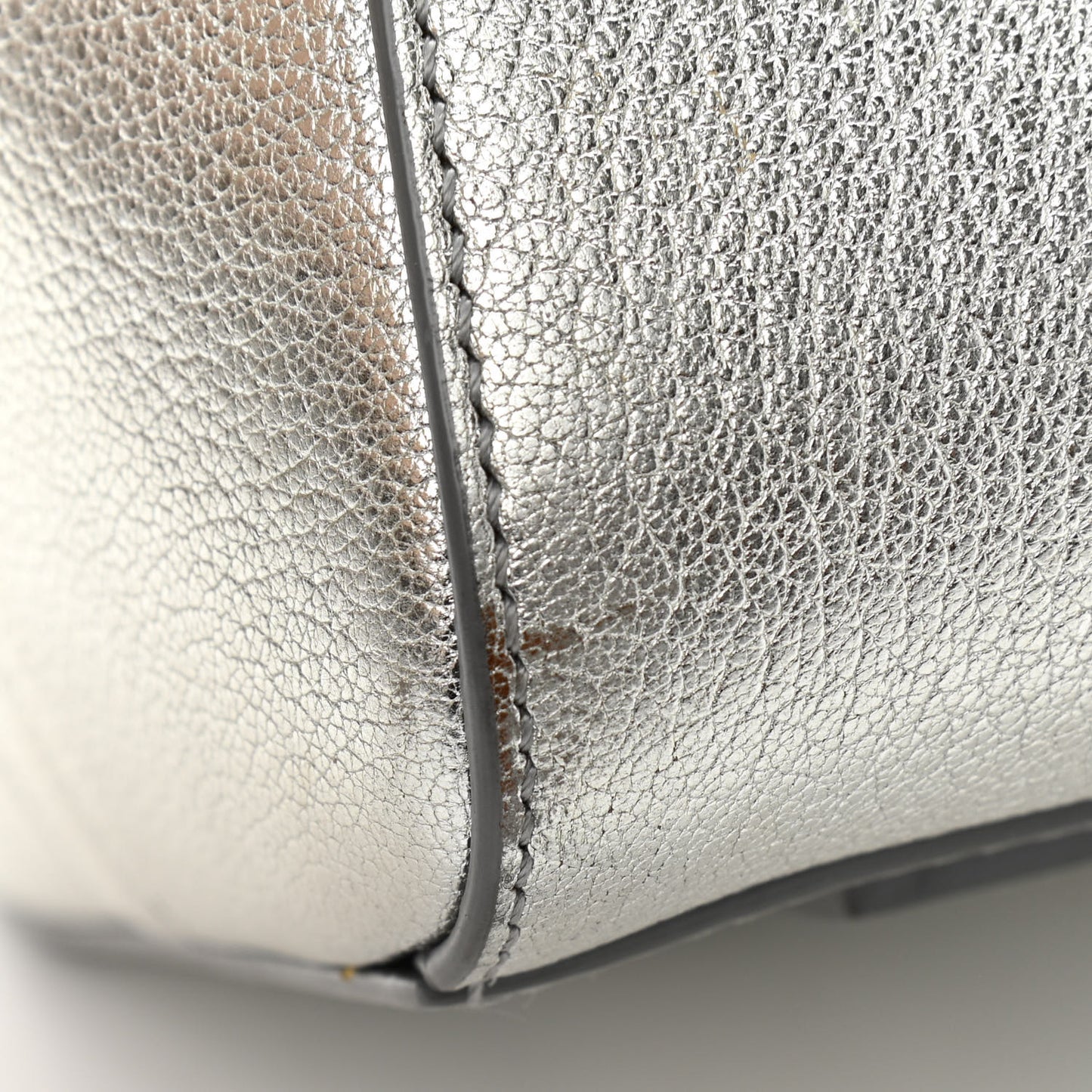 Metallic Sugar Goatskin Small Antigona Silver
