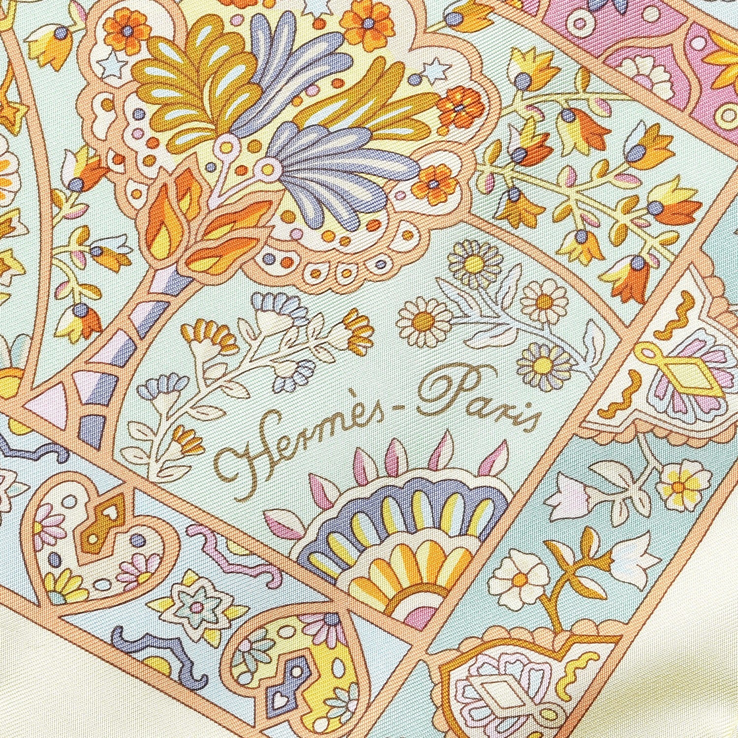 Hermes Silk Au Pays Des Oiseaux Fleurs Scarf 90 3 of 5
