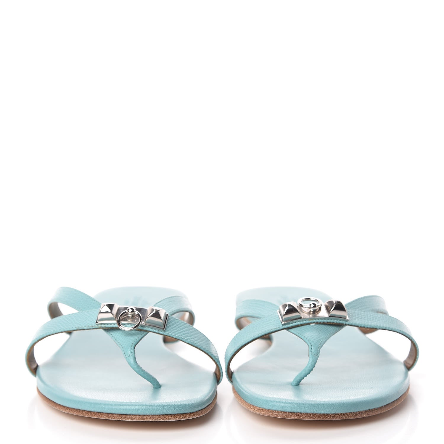 Hermes Epsom Corfou Sandals 41 Bleu Atoll 2 of 8