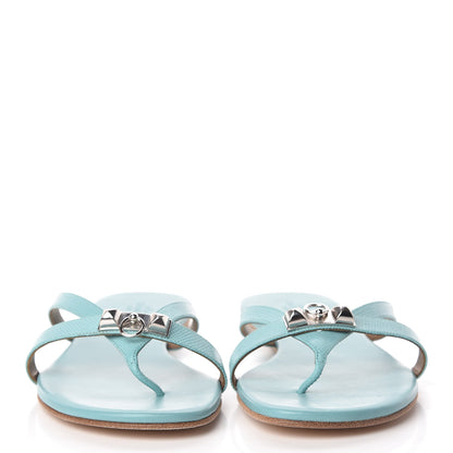 Hermes Epsom Corfou Sandals 41 Bleu Atoll 2 of 8
