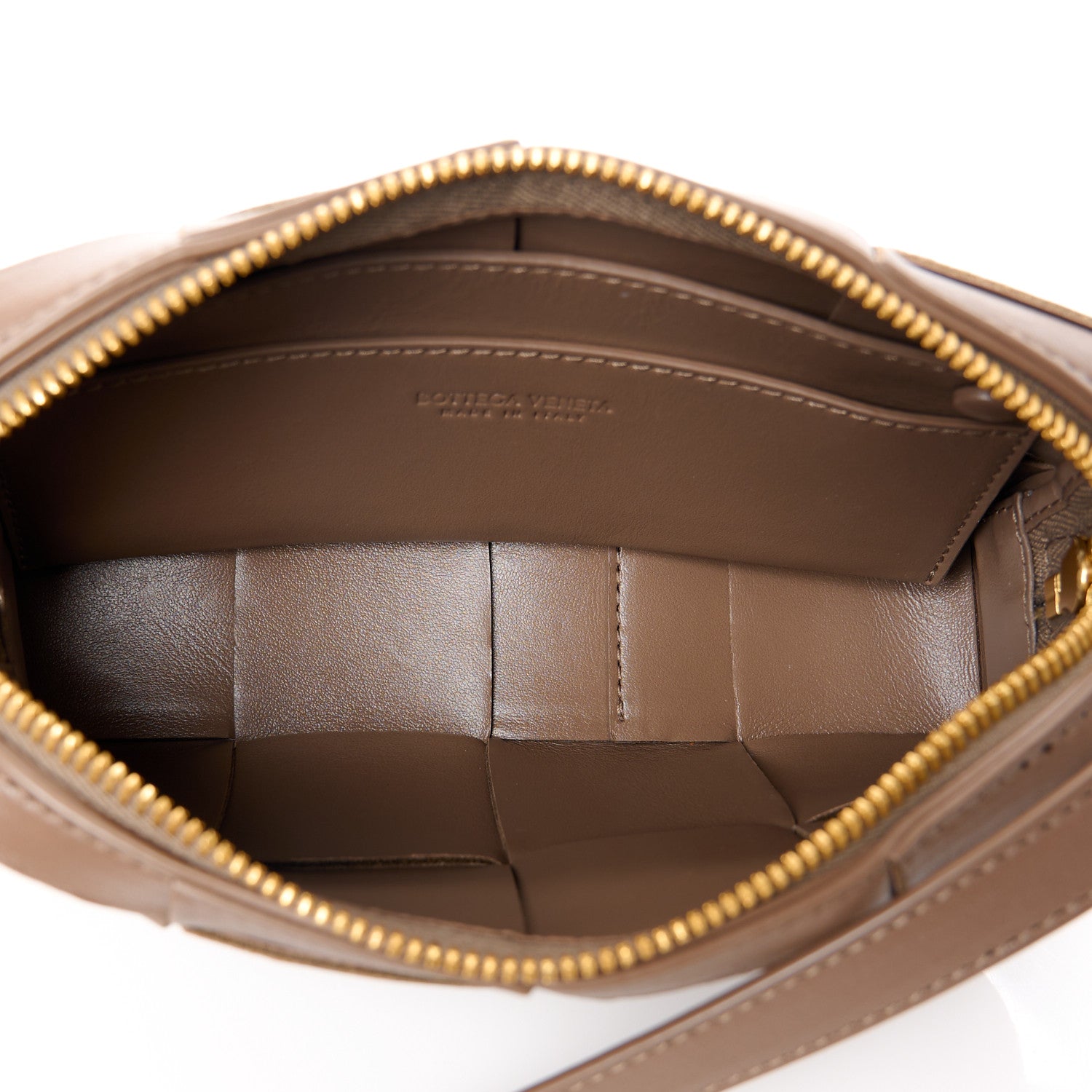 Bottega Veneta Lambskin Maxi Intreccio Cassette Phone Pouch Crossbody Bag Marrone 5 of 9