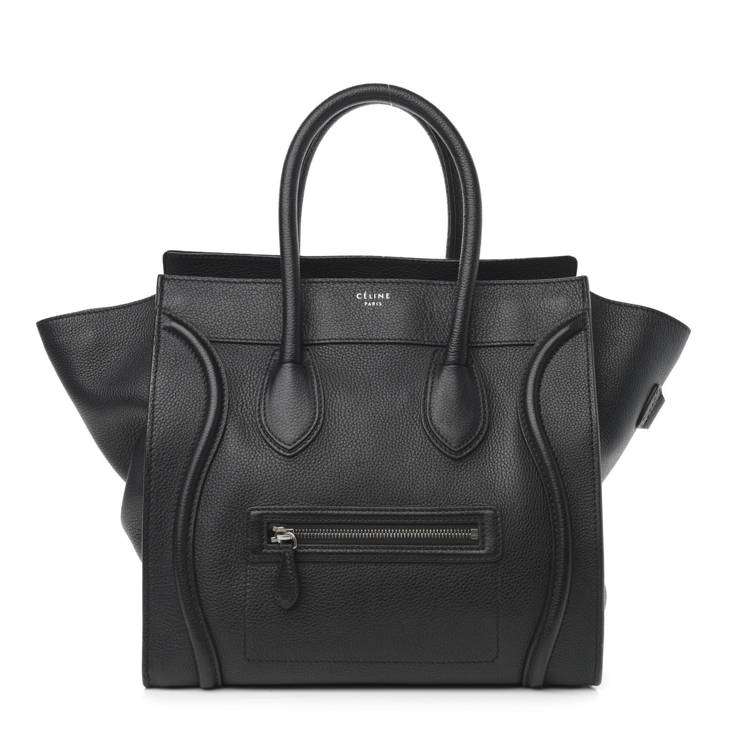 Drummed Calfskin Mini Luggage Black