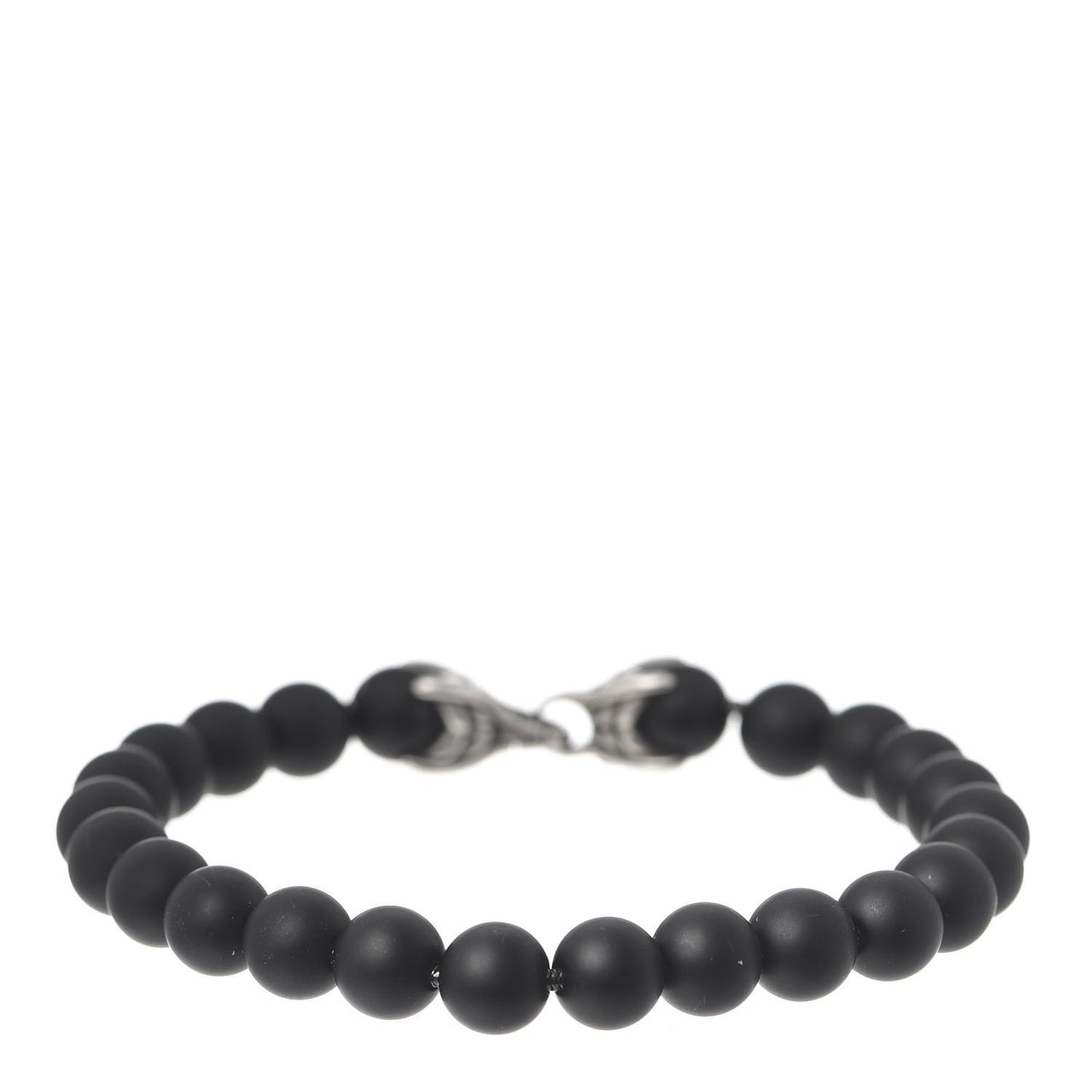 Sterling Silver Black Onyx 8mm Spiritual Beads Bracelet