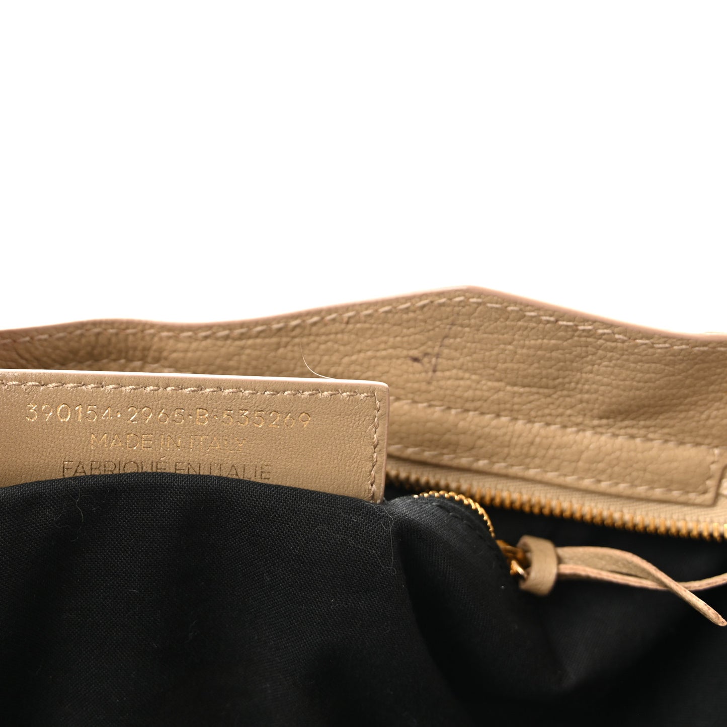 Chevre Gold Metallic Edge Hardware City Beige Latte