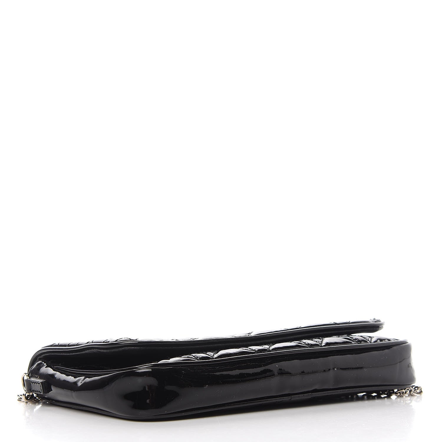 Christian Dior Patent Cannage Wallet on Chain Pouch Black 4 of 9