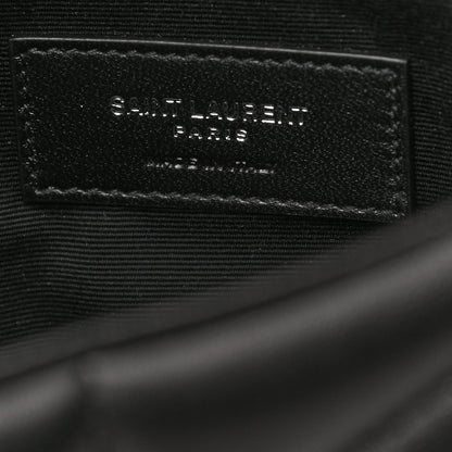 Saint Laurent Lambskin Quilted Toy Loulou Puffer Monogram Chain Satchel Black 7 of 11