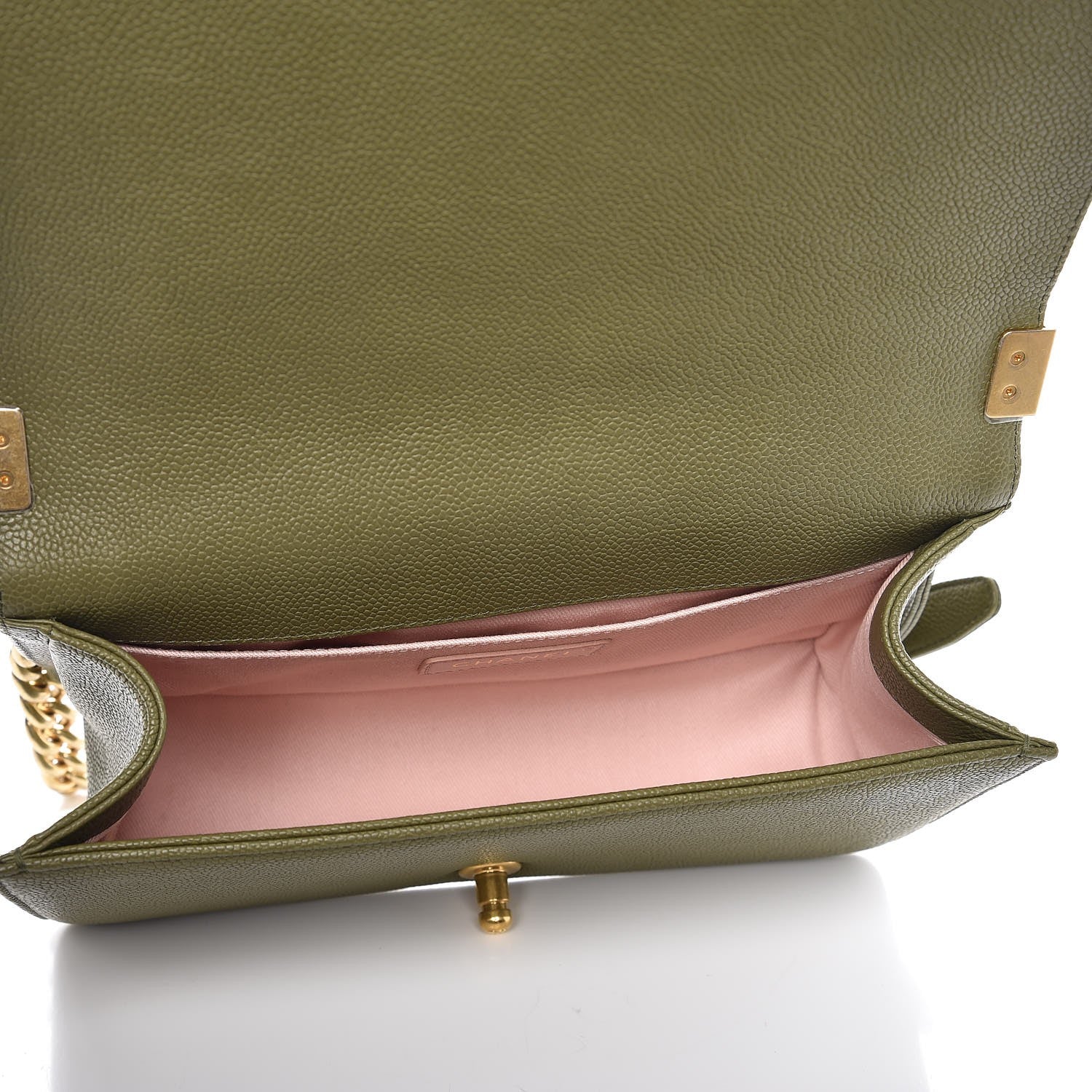 Chanel Caviar Quilted Medium Boy Flap Green 5 of 8