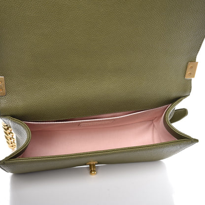 Chanel Caviar Quilted Medium Boy Flap Green 5 of 8