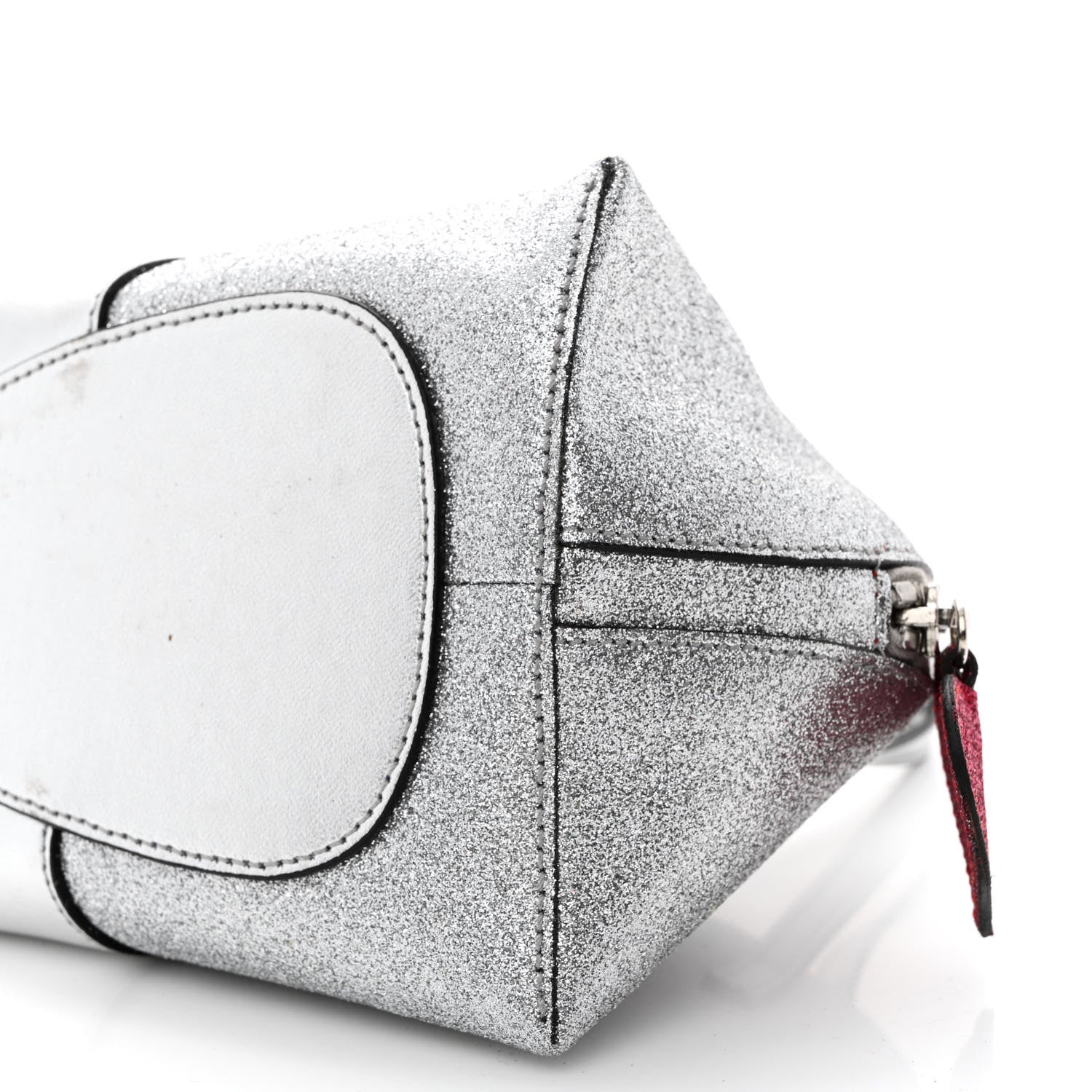 Gucci Metallic Calfskin Glitter Childrens Rabbit Top Handle Bag Silver 10 of 14