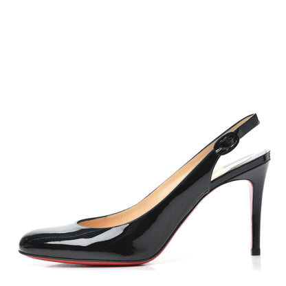 Christian Louboutin Patent Fifi Sling 85 Pumps 37.5 Black 1 of 7