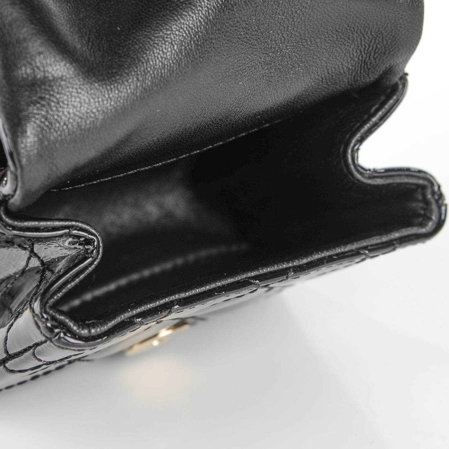 Patent Quilted 2.55 Ankle Wrist Bag Black
