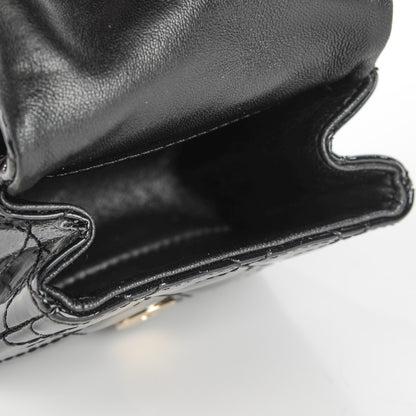 Chanel Patent Quilted 2.55 Ankle Wrist Bag Black 5 of 7