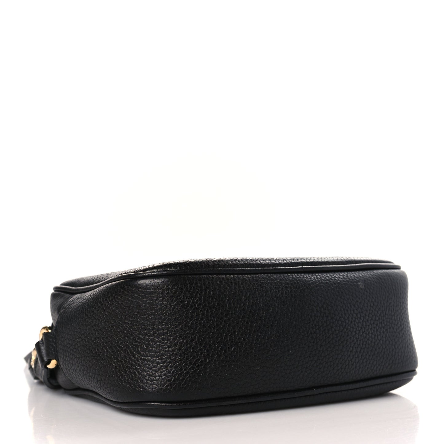 Pebbled Calfskin Small Soho Disco Bag Black