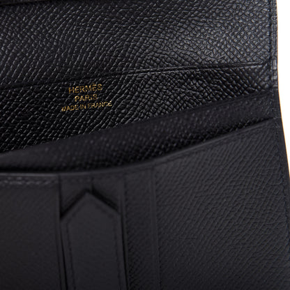 Hermes Epsom Bearn Compact Wallet Black 6 of 7