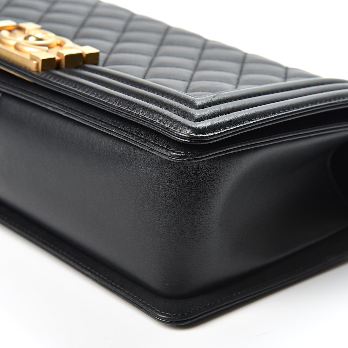 Calfskin Quilted Medium Boy Flap Black