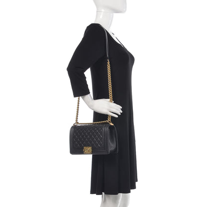 Chanel Caviar Quilted Medium Boy Flap Black 2 of 9