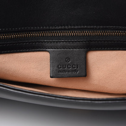 Gucci Calfskin Matelasse Medium GG Marmont Shoulder Bag Black 6 of 16