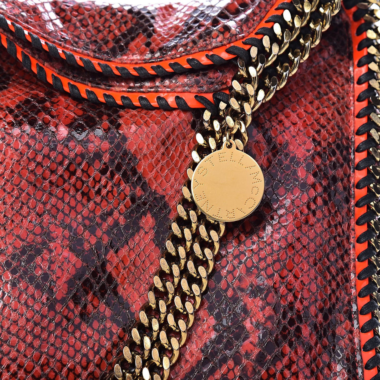 Eco Python Small Falabella Tote Orange