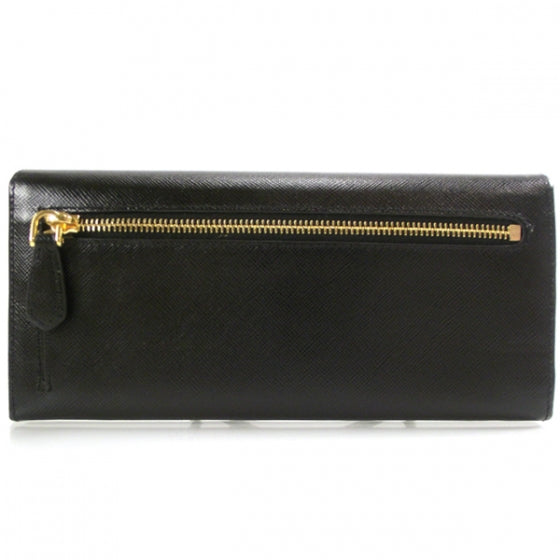 Prada Saffiano Long Wallet Black 2 of 9