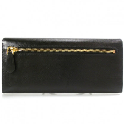 Prada Saffiano Long Wallet Black 2 of 9