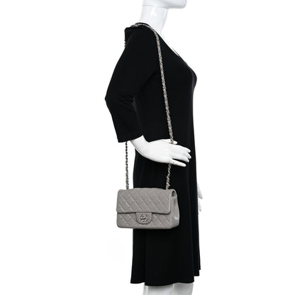 Chanel Lambskin Quilted Mini Rectangular Flap Grey 2 of 13