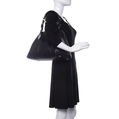 Prada Soft Calf Dome Sachel Black 2 of 11
