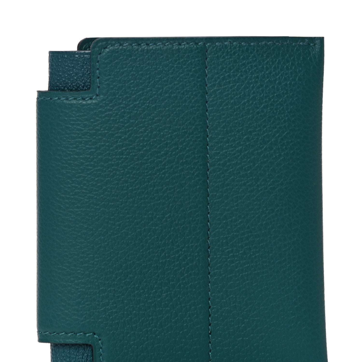 Hermes Allegretto Chevre Mysore H'Sport Open Vertical Card Holder Vert Bosphore 7 of 10
