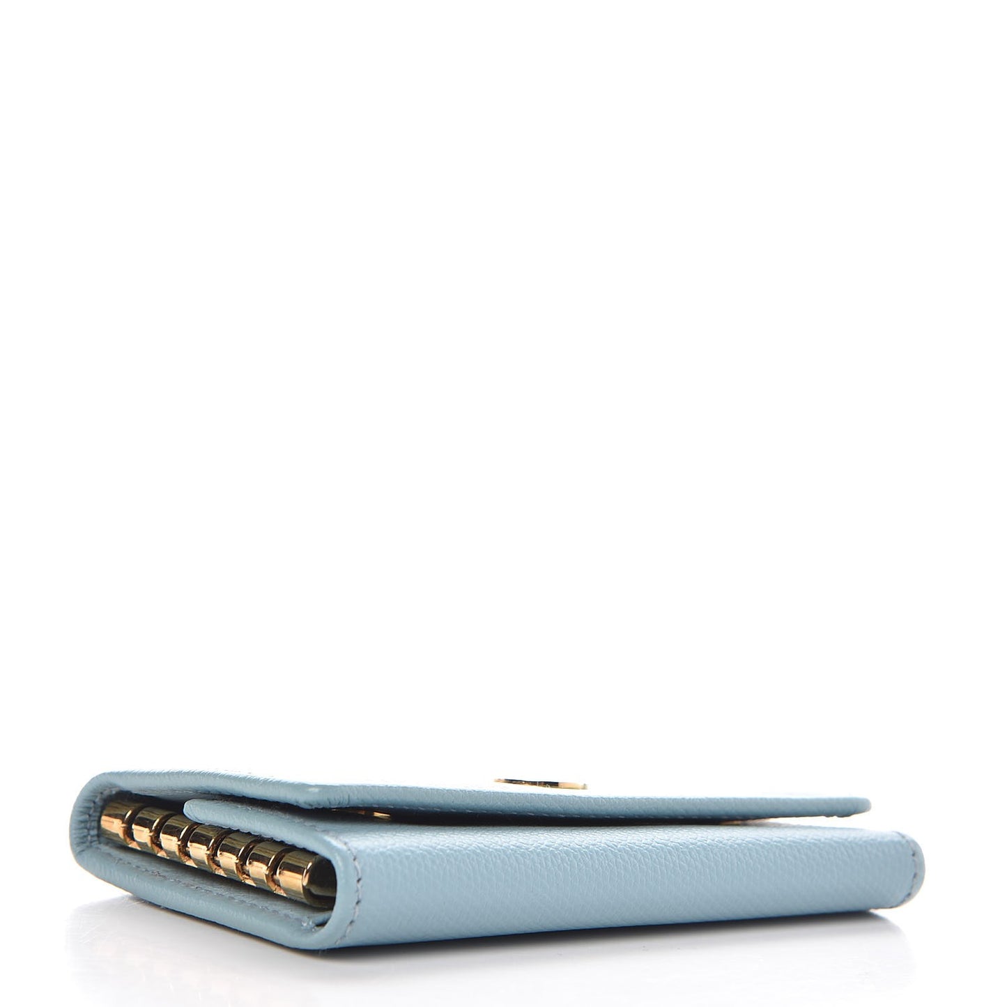 Grained Calfskin CC Button 6 Key Holder Light Blue