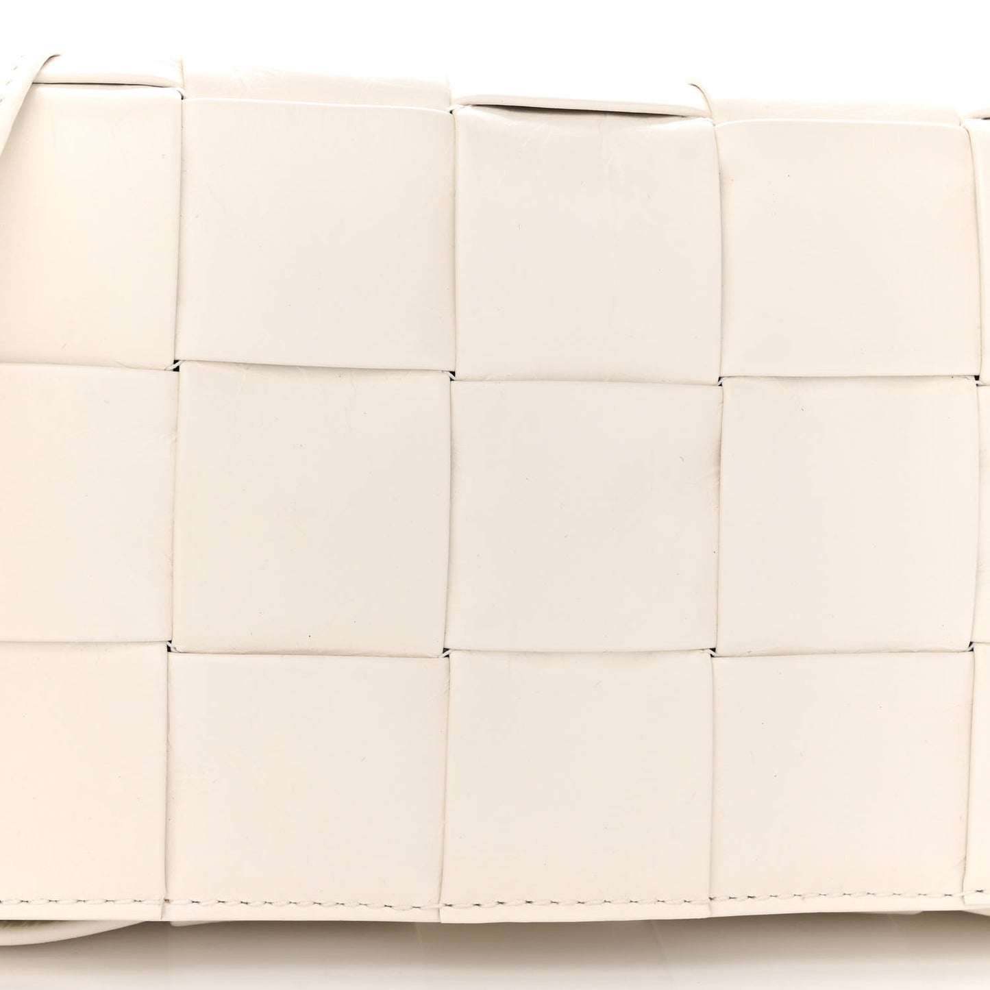 Paper Calfskin Maxi Intreccio Cassette Crossbody Bag White