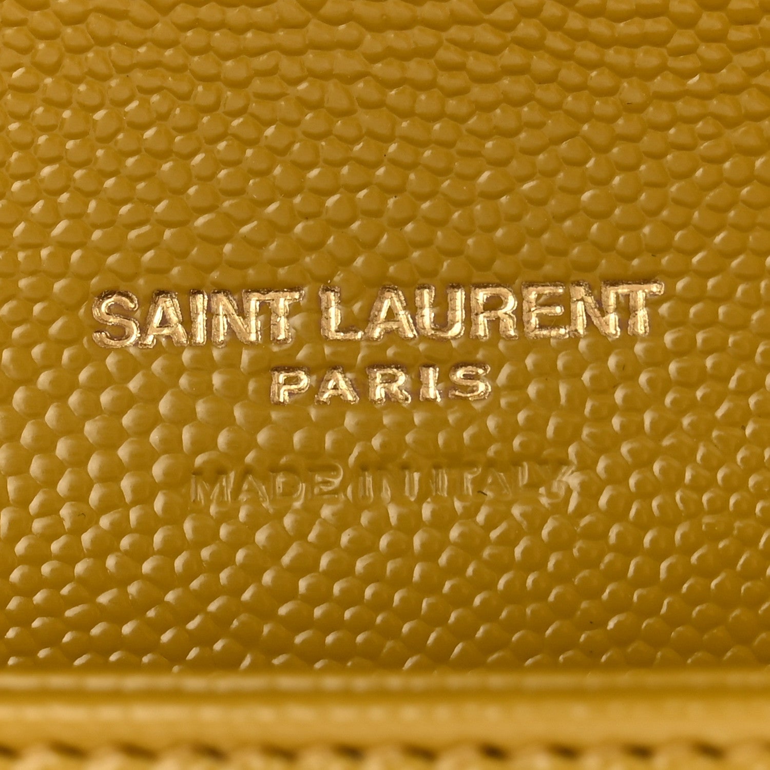 Saint Laurent SAINT LAURENT Grain De Poudre Matelasse Chevron Monogram Envelope Clutch Mustard 6 of 7