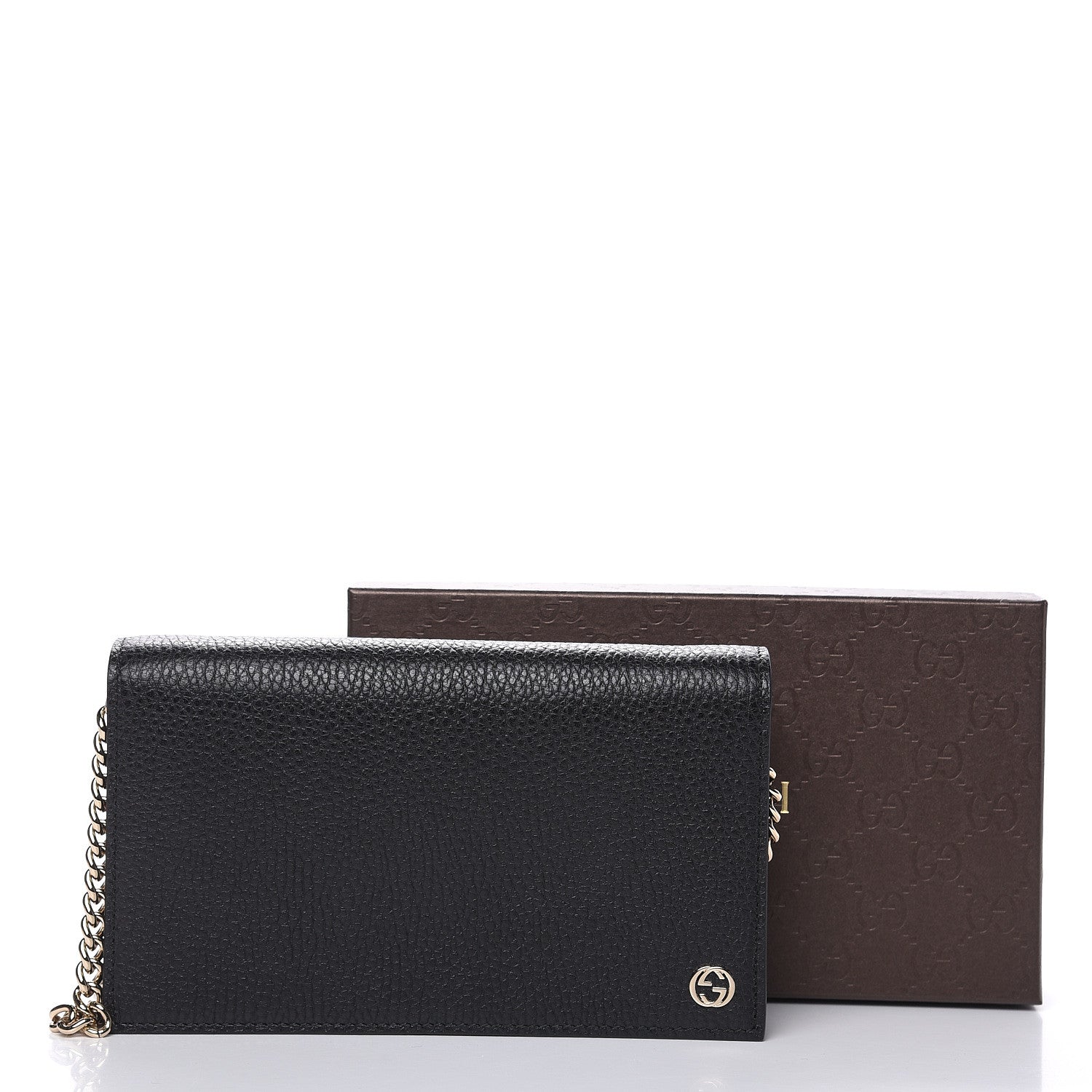 Gucci Dollar Calfskin Medium Betty Chain Wallet Black 7 of 7