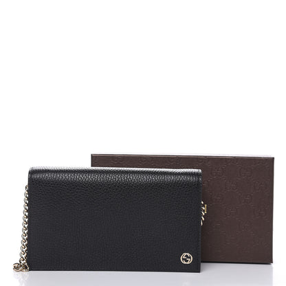 Gucci Dollar Calfskin Medium Betty Chain Wallet Black 7 of 7
