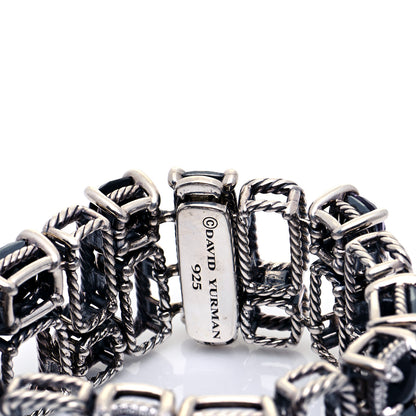 David Yurman Sterling Silver Diamond Black Orchid Hematite Onyx Mosaic Bracelet 4 of 7