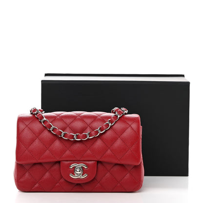 Chanel Caviar Quilted Mini Rectangular Flap Red 12 of 12