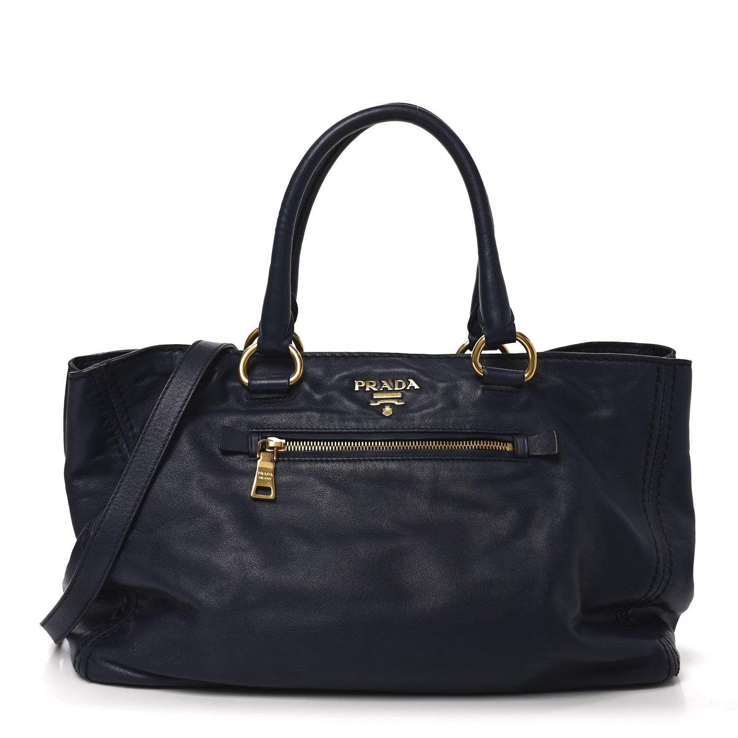 Prada Soft Calfskin Shopping Tote Baltico 1 of 10
