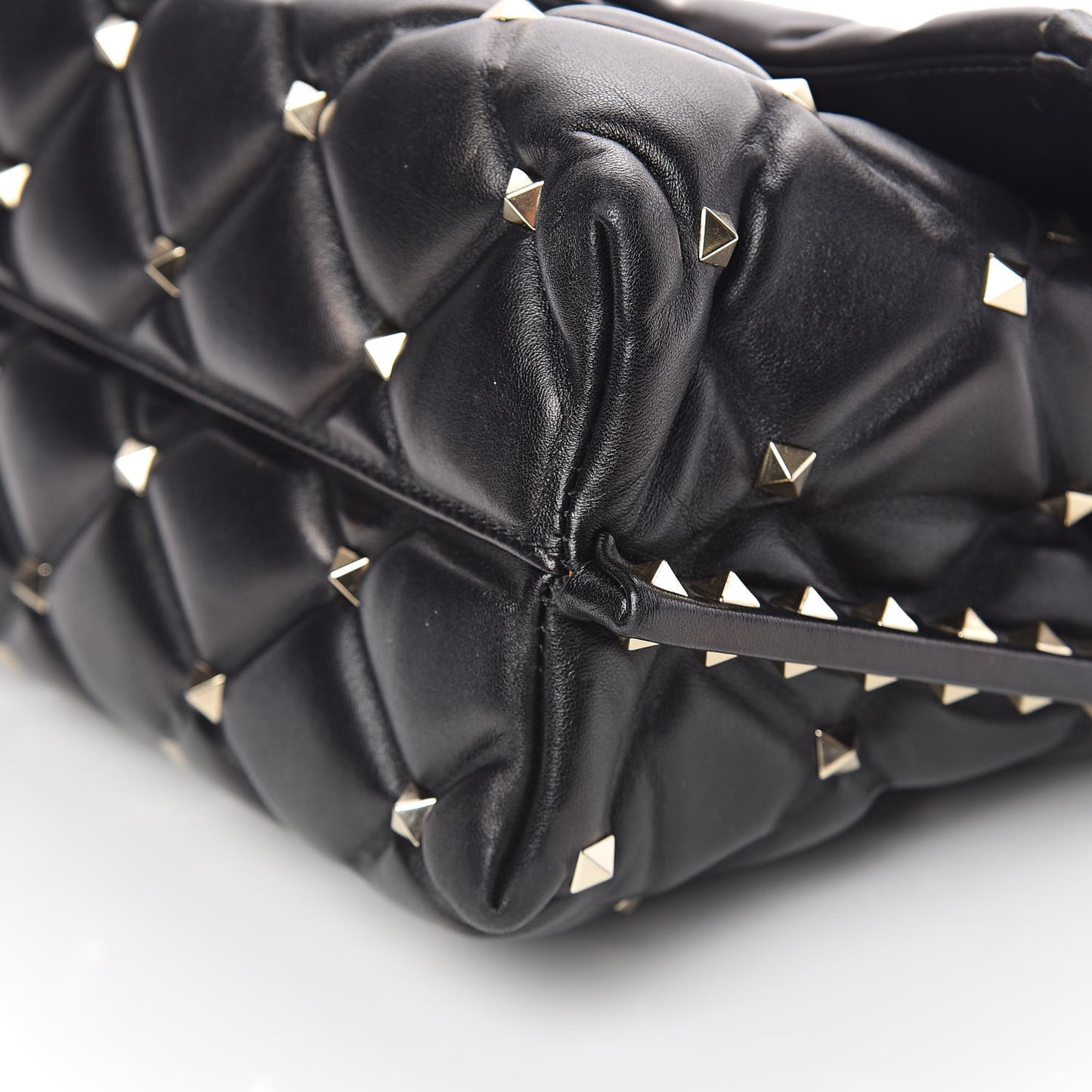 Nappa Medium Candystud Top Handle Bag Black
